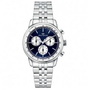 Philip Watch Anniversary Chronograph Men's Watch - Stainless Steel, Blue Dial, Swiss Made, 100M Water Resistance