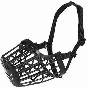 TRIXIE Bozal plástico, Cintas ajuste Nylon, XS, 14 cm, Negro, Perro
