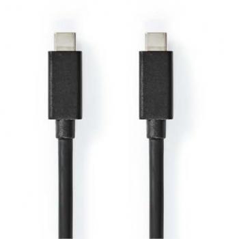Cable USB 3.2 Gen 2x2 USB-C Macho a USB-C Macho 100 W 4K@60Hz 20 Gbps Niquelado 2 m