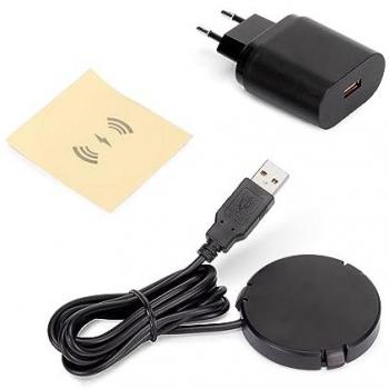 Cargador Inalámbrico Oculto Airtop 2, Ø60mm, 5V DC 2A (QI-10W), Plástico Negro