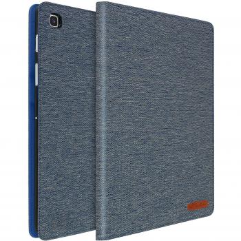 Funda Soporte de Tela para Samsung Galaxy Tab S5e - Azul, Estuche plegable con función de soporte y billetera