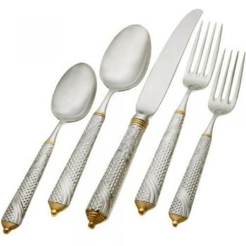 Yamazaki Byzantine Gold Accent 42-Piece Flatware Set, Service for 8 by Yamazaki