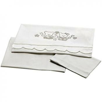 Pali Spa Prestige - Set de sábana con 3 piezas para cuna, color plateado