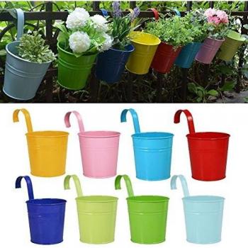 Macetas para Flores, RIOGOO Macetas de Metal para Flores, Macetas de Jardín, Balcóny Paredes, de Estilo Suspender