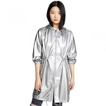 RAINS Long W Jacket Chaqueta, Mujer, Silver, 2XS/XS