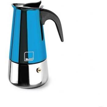 Cafetera Express Moka Azul 4 Tazas 185 ml Acero Inoxidable Apta para Inducción