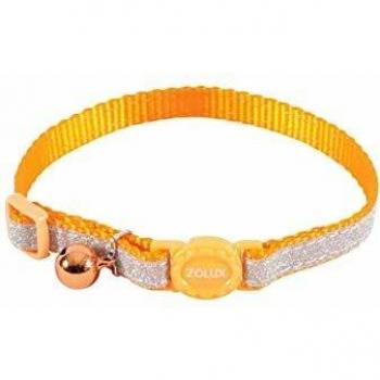 Collar ajustable de nylon para gatos Zolux Shiny color naranja 10mm/30cm