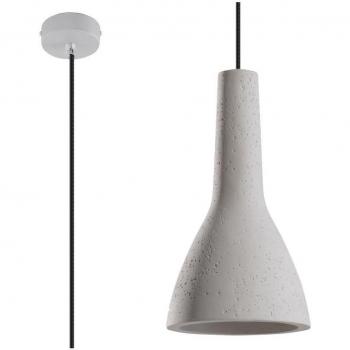 Lámpara colgante EMPOLI E27 de cemento blanco con 1 bombilla LED