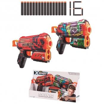 Zuru X-Shot Skins Flux Pack de 2 Pistolas con 16 Dardos