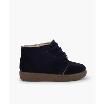 Botas de Serraje para Niños con Cordones Intercambiables y Costuras de Colores