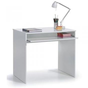 Mesa de Escritorio IJOY con Bandeja Inferior, Blanco 90x79 cm