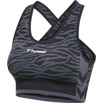 Hummel Mt Saga Seamless Sports Top Negro XS Mujer - Sujetador deportivo sin costuras para mujer, color negro, talla XS