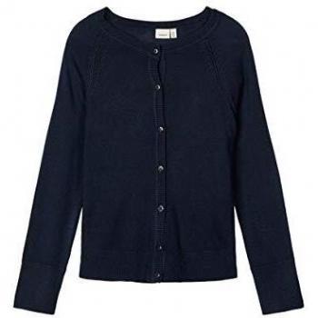 NAME IT NKFVIONI LS Knit Card Noos Suter crdigan, Azul Oscuro