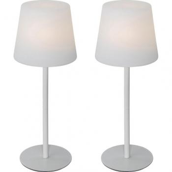 Juego de 2 lámparas de mesa recargables blancas 40 cm IP54 - Jude