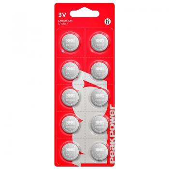 Pilas de Botón Litio CR2032 3V Pack de 10 Unidades