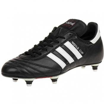 Adidas Botas de Fútbol World Cup - Diseño clásico, parte superior de cuero, suela de goma para tracción en campo firme, plantilla acolchada para mayor comodidad, cierre de cordones