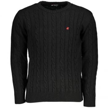 U.S. Polo Assn. Men's Black Twisted Crewneck Embroidered Sweater - XXL