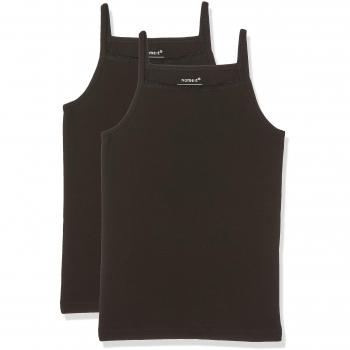 NAME IT Nitstrap Top 2p Solid Black K G Noos, Camiseta sin Mangas para Niñas, Negro