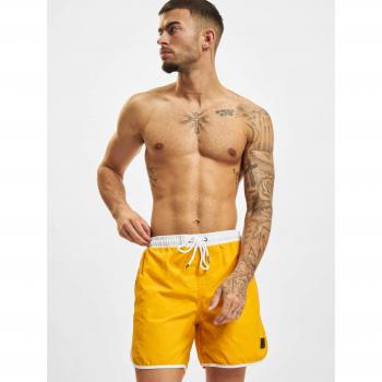 Urban Classics Retro Swim Shorts - White/Magic Mango