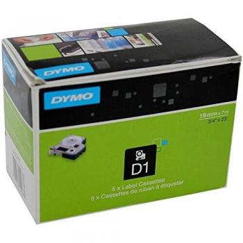 Cinta Laminada Dymo D1-19 45808 para Rotuladoras LabelManager™ Negro Amarillo (5 Unidades)