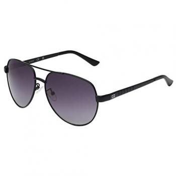 Guess Men's Black Aviator Sunglasses GF0215 with Grey Gradient Lenses
