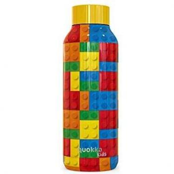 Quokka Kids - Solid Color Bricks 510 ML| Botellas De Agua Acero Inoxidable Sin BPA |Botella Térmica De Doble Pared - Mantiene el frío y el Calor para Niños y Adultos