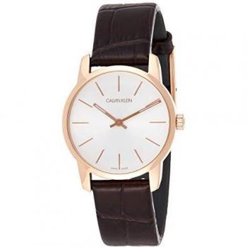 CK K2G23620 - Reloj de Cuarzo para Mujer, Correa de Cuero Color marrón