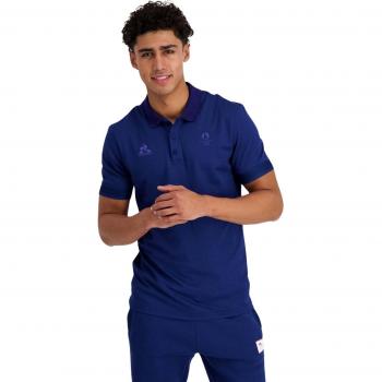 Le Coq Sportif Essentials Paris 2024 N°2 Short Sleeve Polo Shirt Blue S