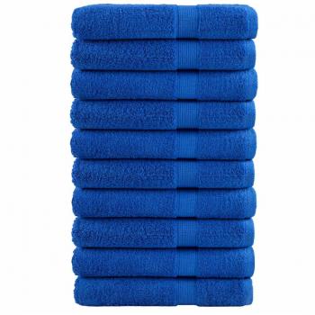 Toallas premium Solund 10 unidades 100% algodón 100x200 cm 600 gsm color azul
