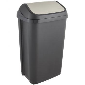 Cubo de basura con tapa basculante Swantje 50L Gris Grafito