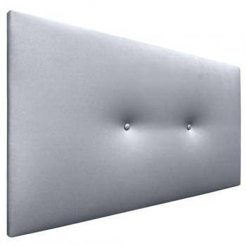 Cabecero de Polipiel Acolchado Liso con Botones 90x50cm - Plata - Diseño Moderno para Camas 80/90