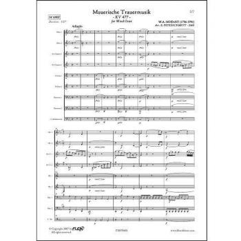 PARTITURA CLASICA - Mauerische Trauermusik - Masonic Funeral Music - W.A. MOZART - Wind Octet
