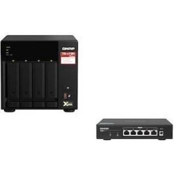 Qnap TS-473A-SW5T Bundle NAS 4xHDD-Bay + Switch