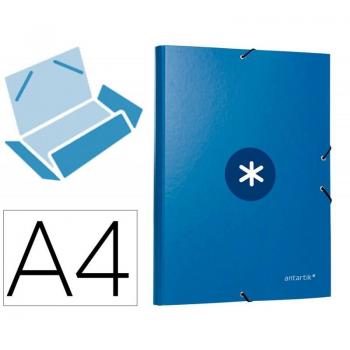 Carpeta Liderpapel Antartik Gomas A4 3 Solapas Cartón Forrado Azul Oscuro