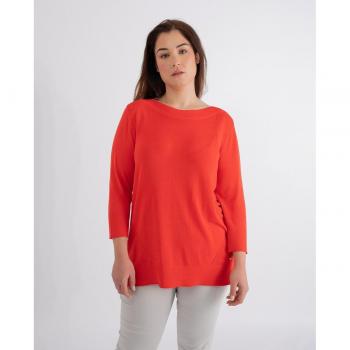 Suéter de mujer con cuello barco y manga francesa, estilo October.