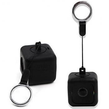 TELESIN Bumper Funda para cámaras de acción de estilo de vida Polaroid CUBE, Cube + collar con cordón y clip de placa de techo, negro