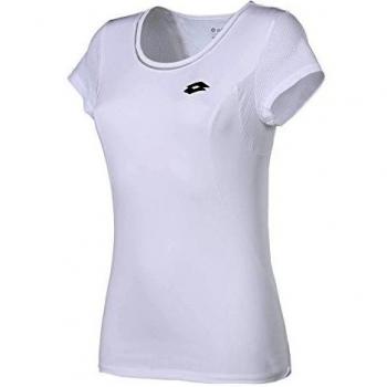 Lotto Twice II W Camiseta de Manga Corta, Mujer, Blanco