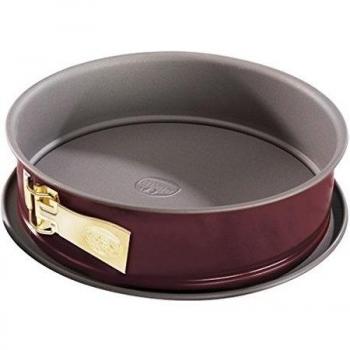 Dr. Oetker 2485 - Molde Horno Redondo Desmontable 1 fondo antiadherente 26x6,5cm. con base anti-goteo, interior gris y exterior granate