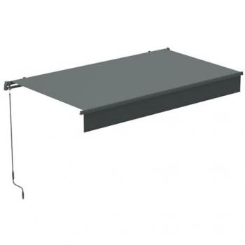Toldo Manual 3 x 2 m Gris Pisa | Lona Repelente al Agua | Protección UV | Estructura de Acero Robusta | Ideal para Terraza y Balcón