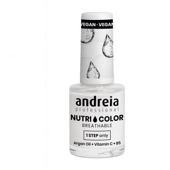 Esmalte de Uñas Nutri Color 10,5mL - Cuidado + Color en un Solo Paso con Aceite de Argán, Vitamina C y B5 - Vegano y Transpirable NC 1 Blanco