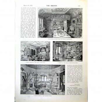 Italiano Francés 1893 519G616 de la Reina Anne del Renacimiento de las Viejas Adaptaciones Victorianas Antiguas Originales del Taller De Impresión