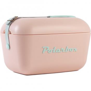 Nevera portátil Polarbox POP 12L, color altrosa, diseño retro