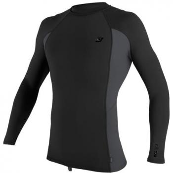 Camiseta de manga larga O'Neill Premium Skins Rash Guard para hombre, color grafito negro, con protección solar UV y propiedades SPF, de secado rápido