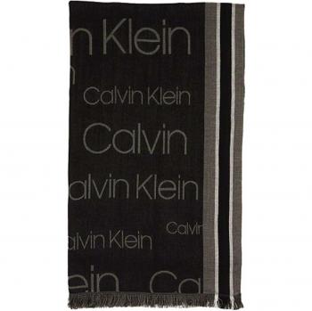 Calvin Klein Woven Runner Logo Scarf Bufanda, Negro