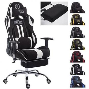 Silla Gaming Racing XL Limit V2 en Tela con Reposapiés Negro/Blanco, Regulable en Altura y Giratoria