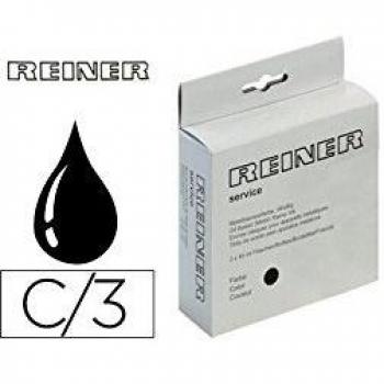 Reiner R343N 45 ML - Pack de 3 tintas para sellos, color negro