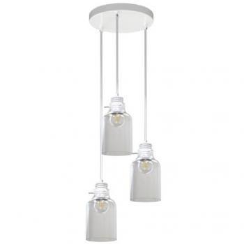 Lámpara de Suspensión Alessandro EPIKASA, Metal y Vidrio Blanco Transparente, 36x36x105 cm