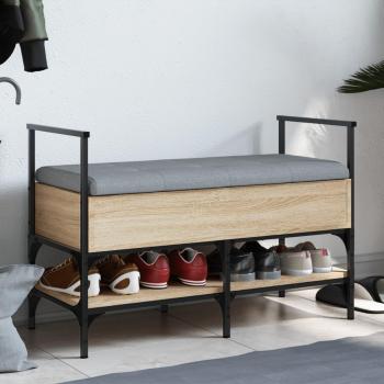 Banco zapatero de roble Sonoma 85,5x42x57,5 cm