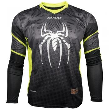 Rinat Symbiotik - Jersey de portero, Unisex, Negro / Amarillo Neón, talla YM