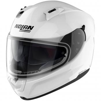 Nolan Casco Integral N60-6 Classic Metal-Blanco, diseño aerodinámico, visor anti-rayaduras, sistema de ventilación optimizado, interior desmontable y lavable, homologación ECE 22.05